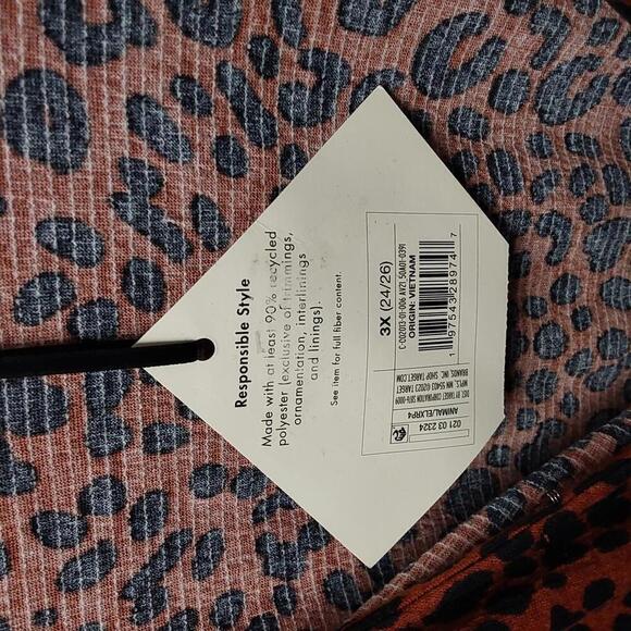 Women's Balloon Long Sleeve Knit V-Neck Faux Wrap MIDI Dress | Ava & Viv | 3X - Picture 11 of 11